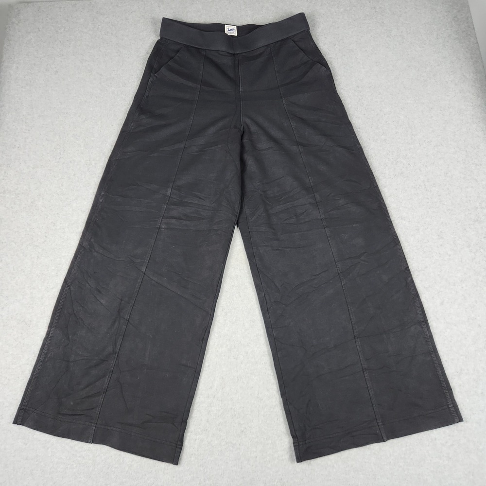 Lee Workwear Pants Womens Medium Gray Layers High Rise Wide Leg Comfort Pull On